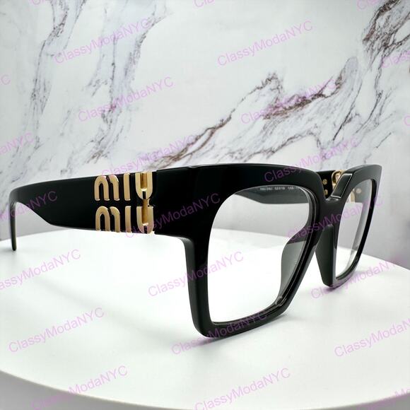 MIU MIU Womens Eyeglasses Black Square Full Rim frames 52-19mm Rx-able Womens main image 11